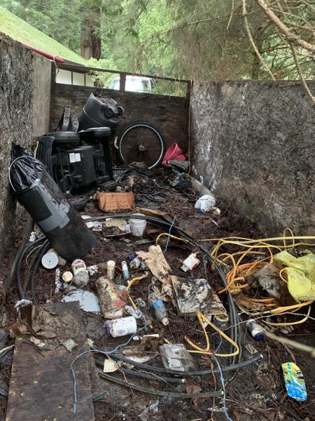 Pile of household junk, wire and old equipment ready for removal